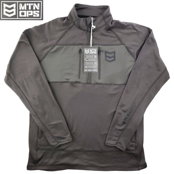 MTN OPS Geo Grid Fleece 1/4 Zip 205gsm Pullover Stretch Men's Large NWT - Picture 1 of 13